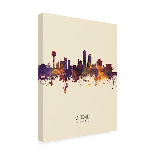 Michael Tompsett 'Knoxville Tennessee Skyline Portrait III' Canvas Art,14x19